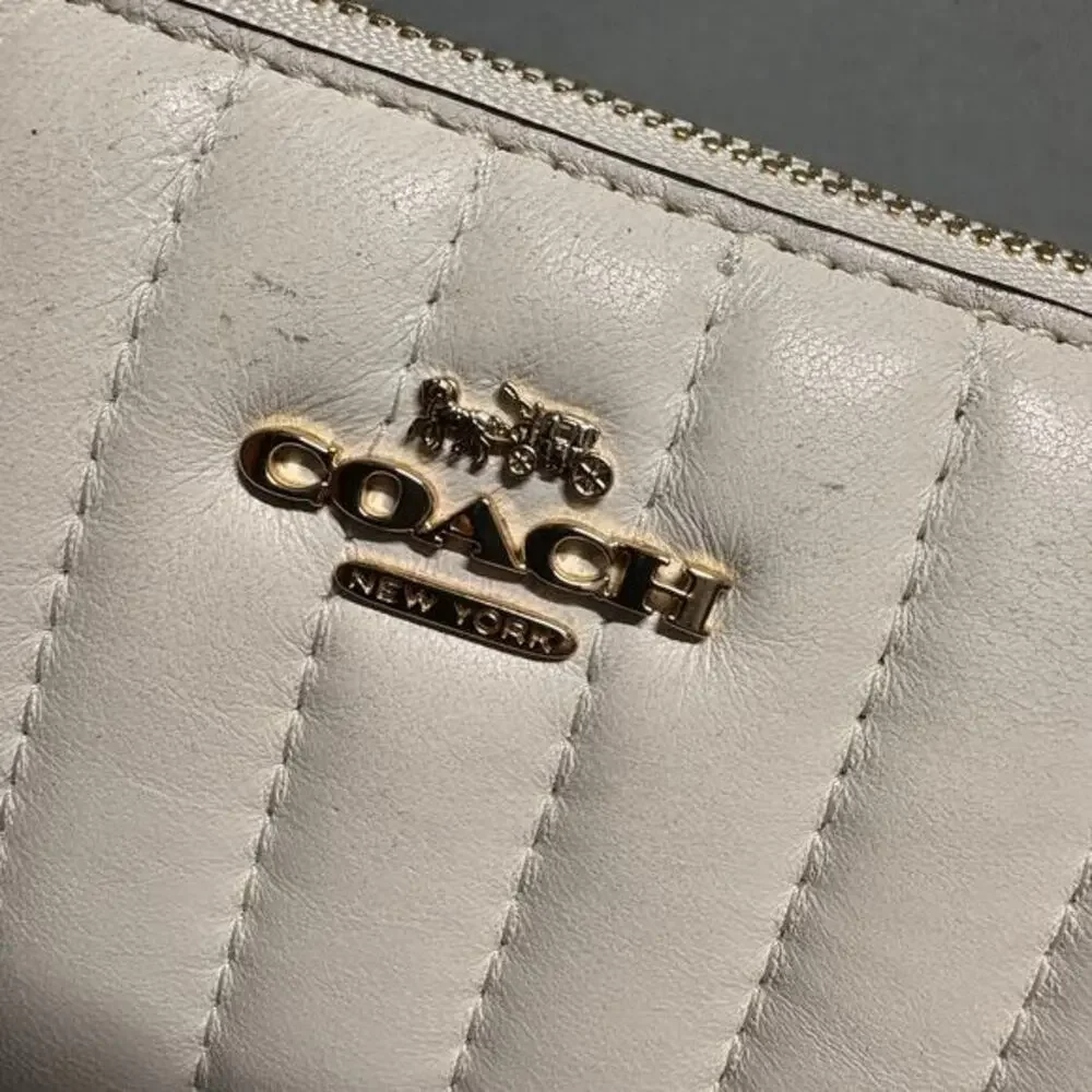 Coach Nolita 19 With Chain With Linear‎ Quilting Chalk White - Picture 3 of 16